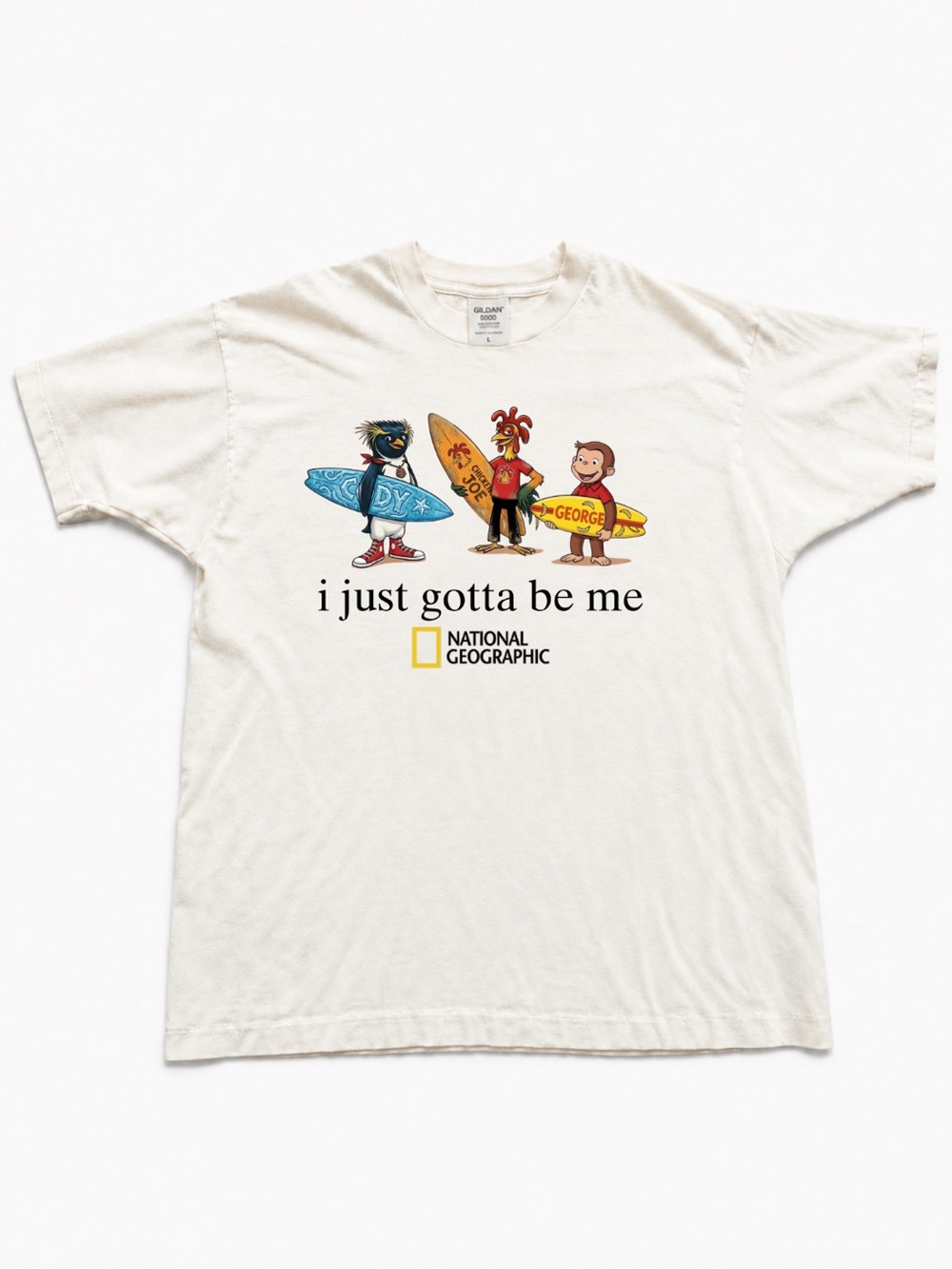 Gildan White National Geographic 'I Just Gotta Be Me' Surf Tee